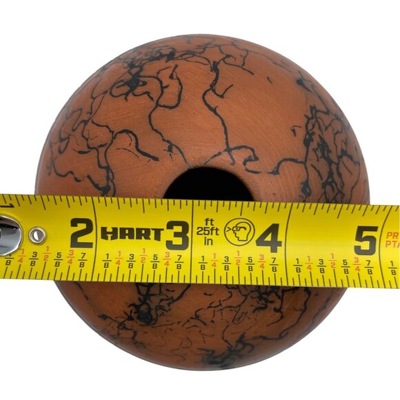 Native American Etched Horse Hair Pottery Vase Signed M Clark Navajo - Picture 12 of 14